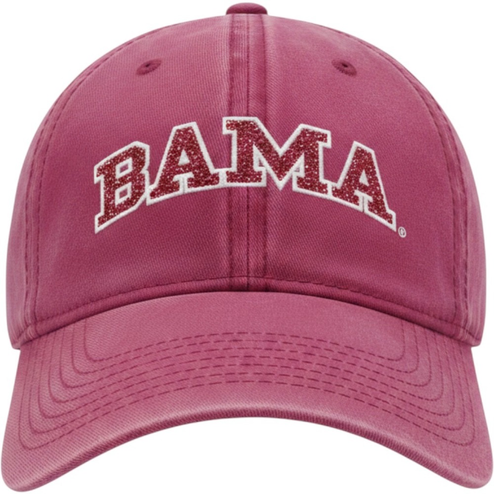 The Game Alabama Crimson Tide BAMA Rhinestone Baseball Cap Red Washed Dad Hat